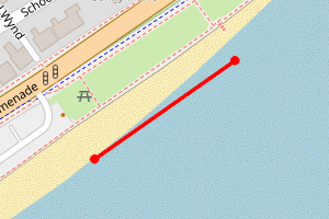 Map showing Leven Beach Southern End