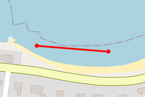 Map showing Little Scone Beach, Machrihanish