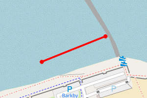 Map showing Barkby Beach