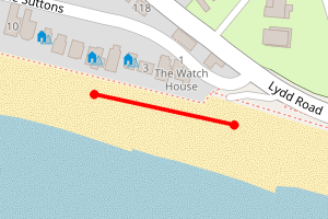 A map showing the Camber Sands Parkdean beach stretch plotted on it