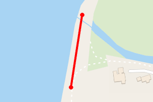 Map showing Llanon beach 1 (Llansantffraid end)