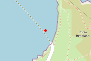 Map showing Guernsey side of Lihou causeway