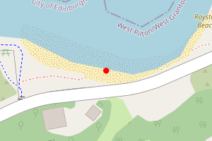 Map showing Granton brick beach