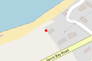 A map showing the Ferris Bay beach stretch plotted on it