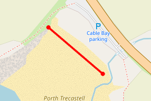 Map showing Porth Trecastell