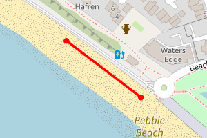 Map showing Cold Knap Beach