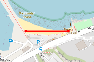 Map showing Breakwater Beach
