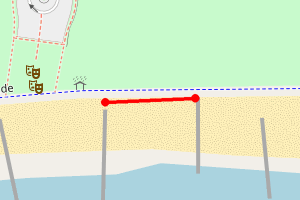 Map showing Littlehampton Beach