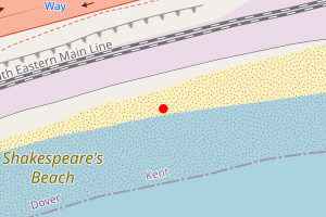 Map showing Shakespeare Beach