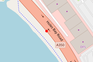 Map showing Holes Bay North