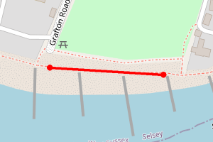Map showing Selsey Beach Grafton Rd