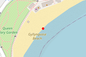 A map showing the Gyllyngvase beach stretch plotted on it