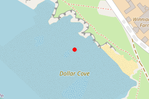 Map showing Gunwalloe Dollar Cove