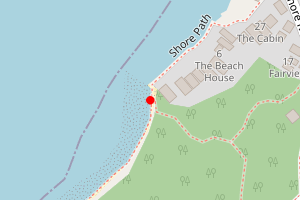 Map showing Gurnard Beach