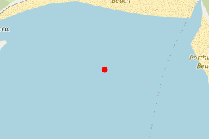 Map showing Caerhays Beach