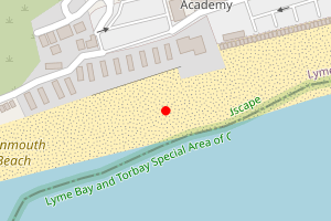Map showing Monmouth Beach Lyme Regis
