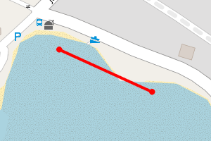 Map showing Rockcliffe Beach to Castle Point