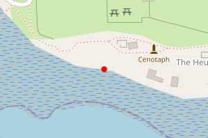 Map showing Sandham Bay