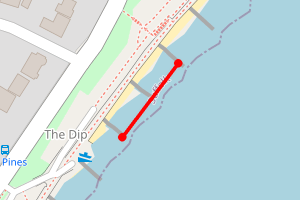 Map showing Felixstowe South of Cliff Road Car Park to the Dip