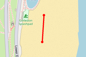 Map showing Gorleston Beach