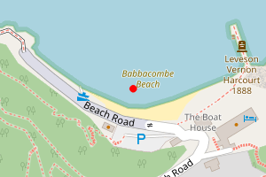 Map showing Babbacombe Beach