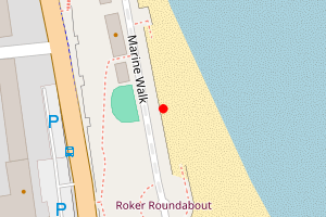 Map showing Roker