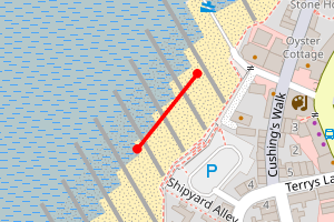 Map showing Whitstable Beach