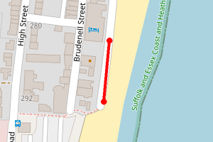 Map showing Aldeburgh (Fort Green - north)