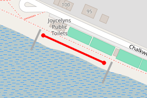 Map showing Chalkwell Paddling Pool Beach