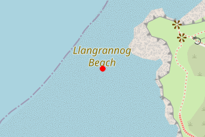 Map showing Llangrannog